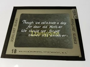 Glass Magic Lantern Slide SONG HIT SLIDE JSY NY THOUGH WE CELEBRATE A DAY FOR DE - Picture 1 of 1