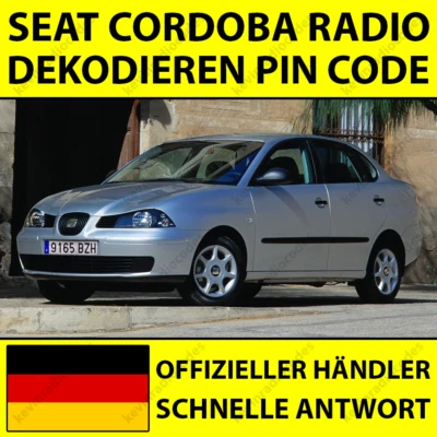 ✅SEAT CORDOBA RADIO DEKODIEREN PIN CODE ALANA LENA CD KASSETTE NAVIGATION✅ - Bild 1 von 4