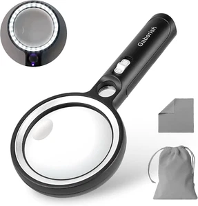 Magnifying Glass with 30 LED Lights, 10X 20X 45X Handheld Illuminated Lighted - Picture 1 of 12