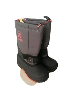Botas Kamik KIDS Canadá Negras Aisladas Invierno Media Pantorrilla Marrón Lana Delineador Talla 1 - Imagen 1 de 4