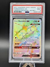 2017 Buzzwole Sun & Moon Crimson Invasion Rainbow Secret 115/111 PSA 9 Pokémon