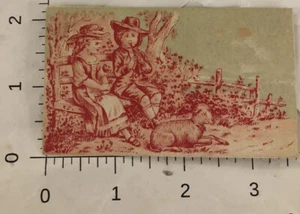 Boy Playing A Song For A Girl And A Sheep Victorian Trade Card VTC 8 - Picture 1 of 2