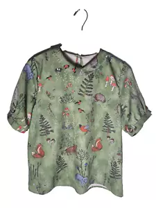Damen Renaissance Top Größe Large Fee Neuheit Tier Pilze Natur Wald - Bild 1 von 8