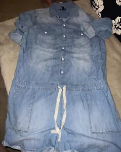 Gap women’s 12 Short one piece light jean jumpsuit romper - Picture 1 of 10