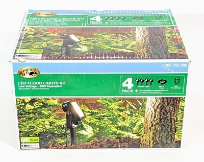 Hampton Bay Low Voltage Black LED 350 LM Outdoor Landscape Flood Lights (4-Pack) - Image 1 of 4