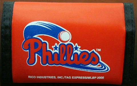PHILADELPHIA PHILLIES OFFICIAL TEAM LOGO NYLON TRIFOLD WALLET RICO INDUSTRIES Cover