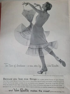 1955 Van Raalte pleated full slip vintage fashion lingerie ad  - Picture 1 of 1
