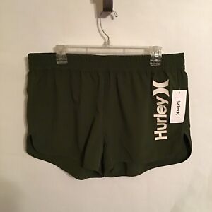 Hurley Olive White Logo Swimsuit Board Shorts Womens Plus Size 1X HRSP1000 NWT