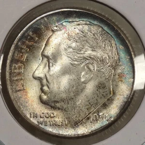 1950-S Roosevelt Dime, Semi Key Date, Gem Uncirculated, Nice Color 0606-08 - Bild 1 von 4