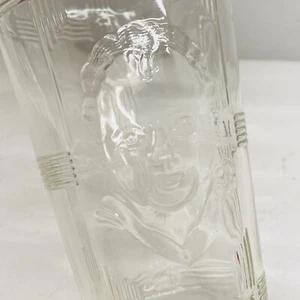 Vintage Hazel Atlas Large Glass Baby Face Embossed Criss Cross Jar Bottle Lid 8” - Picture 1 of 7