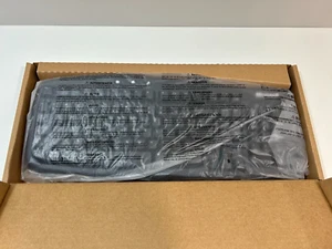 VINTAGE Microsoft Basic 1.0A Computer Keyboard PS2 Black PS/2 3 Hot Keys NEW - Picture 1 of 5