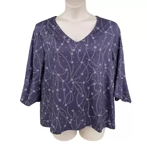 Top floral gris blanco talla XL cuello en V mangas 3/4 Just Fashion Now para mujer NUEVO - Imagen 1 de 13