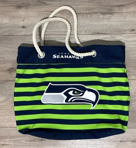 Seattle Seahawks NFL Nautical Stripe Tote Bag - Picture 1 of 3