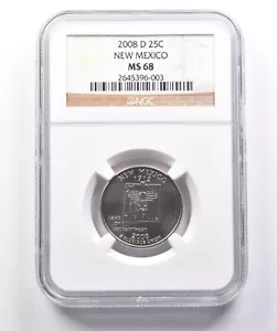 2008-D Washington State Quarter New Mexico MS68 NGC *7319 - Picture 1 of 3