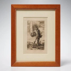 Lucas Van Leyden (Dutch, 1494-1533) Engraving, The Standard Bearer 4.5in x 2.75i - Picture 1 of 3