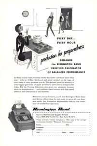 1951 Remington Rand Printing Calculator: Production Vintage Print Ad - Picture 1 of 1