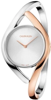 Orologio Donna Nuovo Swiss Made CALVIN KLEIN Party Quadrante Argento Piccolo Bracciale