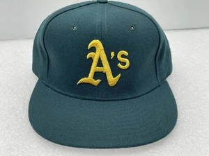 VINTAGE 90's NEW ERA OAKLAND A'S 5950 DIAMOND 7 GREEN SOLID DEADSTOCK 1993 - Picture 1 of 13