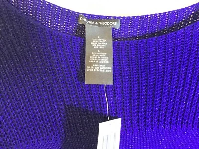 Chelsea & Theodore Women's Sweater Long Sleeves Pullover Boat Neckline Blue L - Image 1 of 4