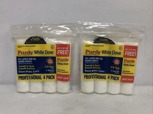 Lot Of (2) 4pk Purdy White Dove Professional Paint Roller Cover 3/8”Nap 9” Roll - Picture 1 of 3