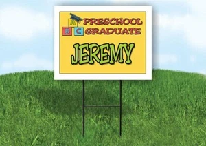 Jeremy Vorschulabsolvent 18 Zoll x 24 Zoll Hofschild Straßenschild mit Ständer - Bild 1 von 4