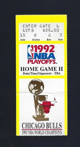 MICHAEL JORDAN 20 Pts 11 Reb - CAVALIERS @ BULLS 1992 NBA PLAYOFF TICKET STUB #H Cover