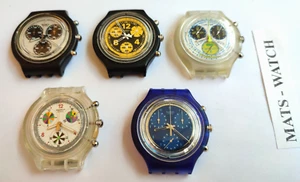 SWATCH+5x VINTAGE SWATCH BIG AQUACHRONO CASES+LOT 2+DUMMY´S+1990´s+NOT WORKING - Picture 1 of 2