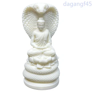 White Python Buddha Small Statue Resin Art Sculpture Chinese Feng Shui Figure - Picture 1 of 8