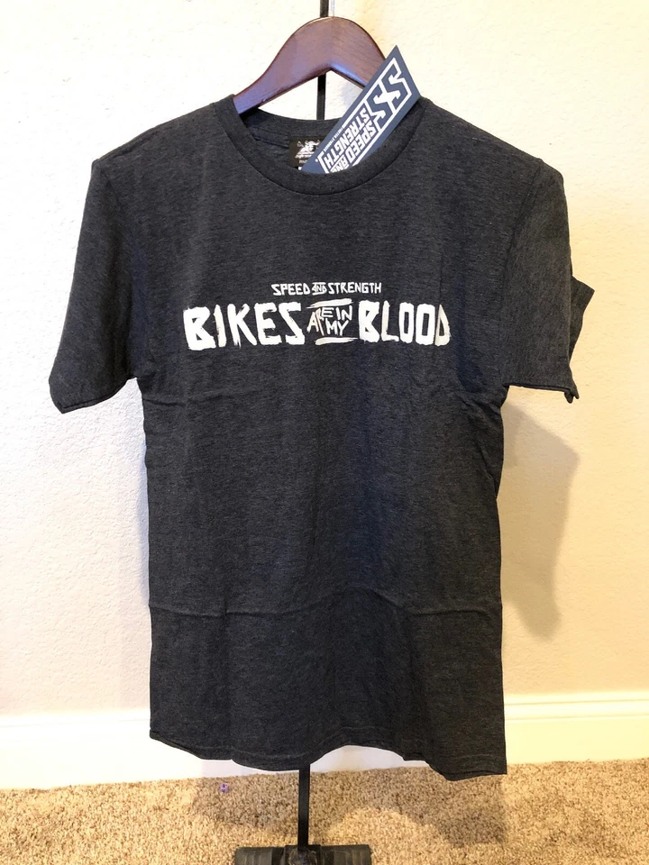 Speed And Strength Bikes Are In My Blood Tee T-Shirt Heather Charcoal Small - Image 1 of 4
