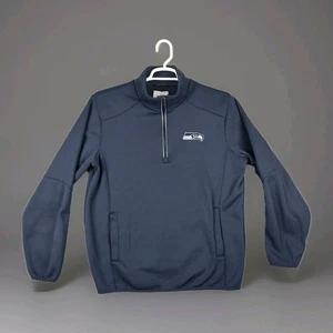 Sudadera Seattle Seahawks 1/4 Cremallera Para Hombre Mediana Azul Suéter Pullover Simulado Usada en Excelente Condición - Imagen 1 de 12