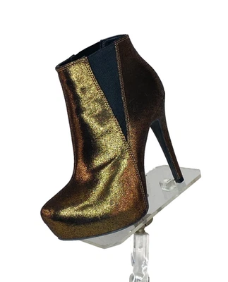 ROCK & REPUBLIC botín plataforma dorado metálico 6 tacones de aguja Georgine Foto 1 de 4