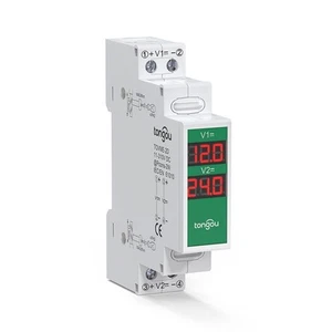 Medidor de voltaje de CC de diseño elegante adecuado para rieles Din que miden hasta 310 V - Imagen 1 de 11