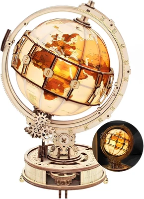 Globo Luminoso, Puzzle 3D Legno Rompicapo,Modellismo Da Costruire Adulti (ST003) - Immagine 1 di 4