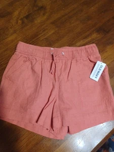 Old Navy Shorts Girls Medium Peachy Orange Chino Summer Pull On Elastic Waist - Picture 1 of 4