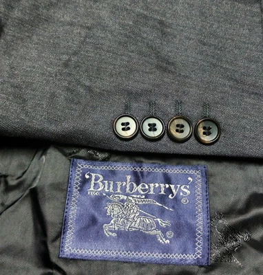 Traje Chaqueta Blazer Vintage Burberrys Todo Estambre Clásico Rayas Gris 44R Foto 1 de 4