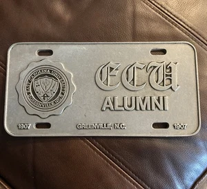 East Carolina University ECU Alumni License Plate Heavy Solid Pewter - Picture 1 of 6