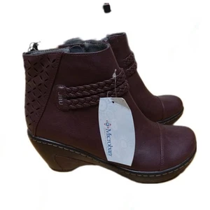 JBU by Jambu Women's Amber Burgundy Side Zip Wedge Sneaker US 8.5 - Picture 1 of 3