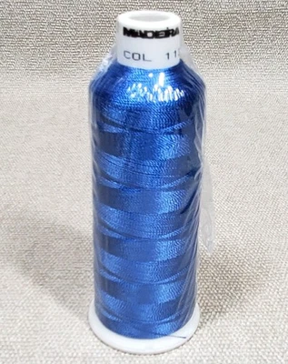 MADEIRA Viscose Rayon Classic No. 12 weight THREAD #1133 BLUE 2000m Cone NEW - Image 1 of 4