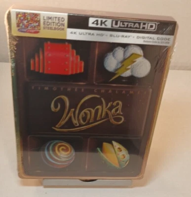 Wonka Steelbook (4K/Blu-ray-No Digital Code)-Box Shipping with Tracking - Image 1 of 4