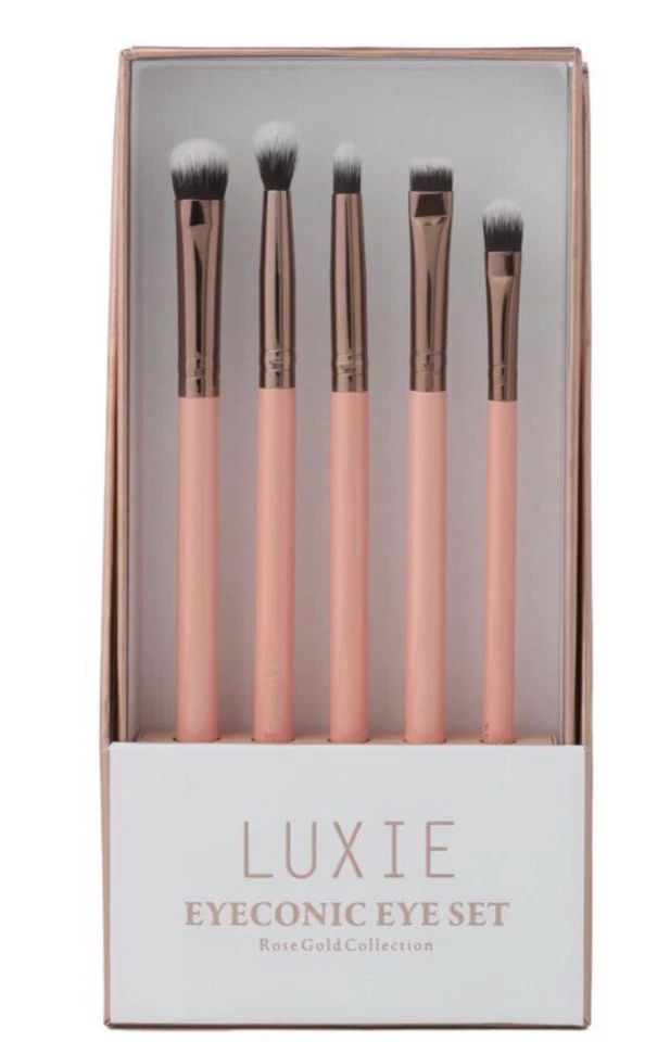 Luxie Eyeconic Essential 5pc Eye Brush Set Rose Gold