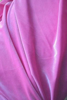 MEDIUM PINK  VELVET 2 WAY STRETCH POLYESTER SPANDEX FABRIC   1 1/2  YARDS - Image 1 of 2