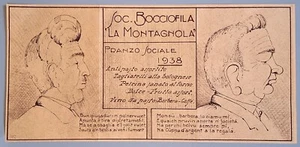 Menu BOCCIOFILA - Torino 1938- La Montagnola - Dialetto - Tagliatelle - Picture 1 of 1