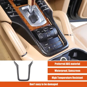 ABS Carbon Car Gear Shifter U Shape Frame Cover For Porsche Cayenne 2011-2017 - Picture 1 of 12