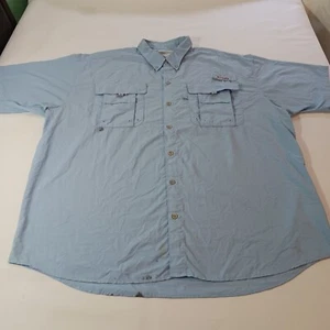 Columbia PFG Omni Shade Herren Kurzarm Button-Down Kragen Blau Hemd Brustumfang 54" - Bild 1 von 24