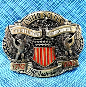 US Constitution 200th Anniversary Commemorative Belt Buckle Vtg 80s TGABC.TWY063 - Picture 1 of 6
