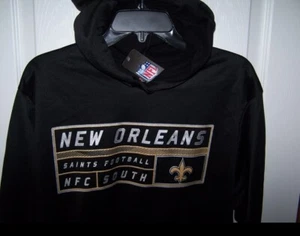 New Orleans Saints Black Hooded Lt Wt Sweatshirt   Men's XL   New with Tags - Picture 1 of 1