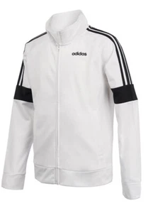 NWT ADIDAS BOYS SIZE SMALL (8) ~WHITE & BLACK FULL ZIP EVENT JACKET MSRP $45.00 - Picture 1 of 12