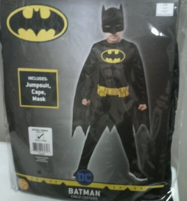 DC Comics Batman Disfraz Infantil Con Mono Máscara y Capa Pequeño y Mediano Nuevo Foto 1 de 4