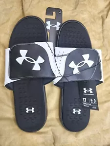 Sandalia Under Armour Ignite Pro Slide para hombre (003) negra/blanca/negra talla 17, ¡nueva! - Imagen 1 de 8