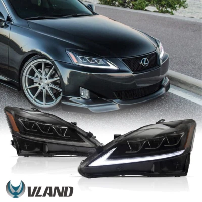 VLAND LED Projector Headlights For 2006-2013 Lexus IS250 IS350 ISF w/Sequential - Image 1 of 4